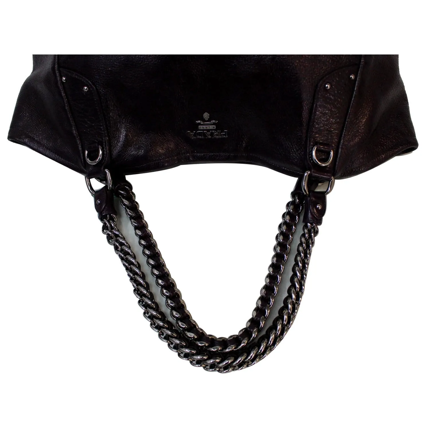 PRADA Cervo Lux Chain Shoulder Bag Purple