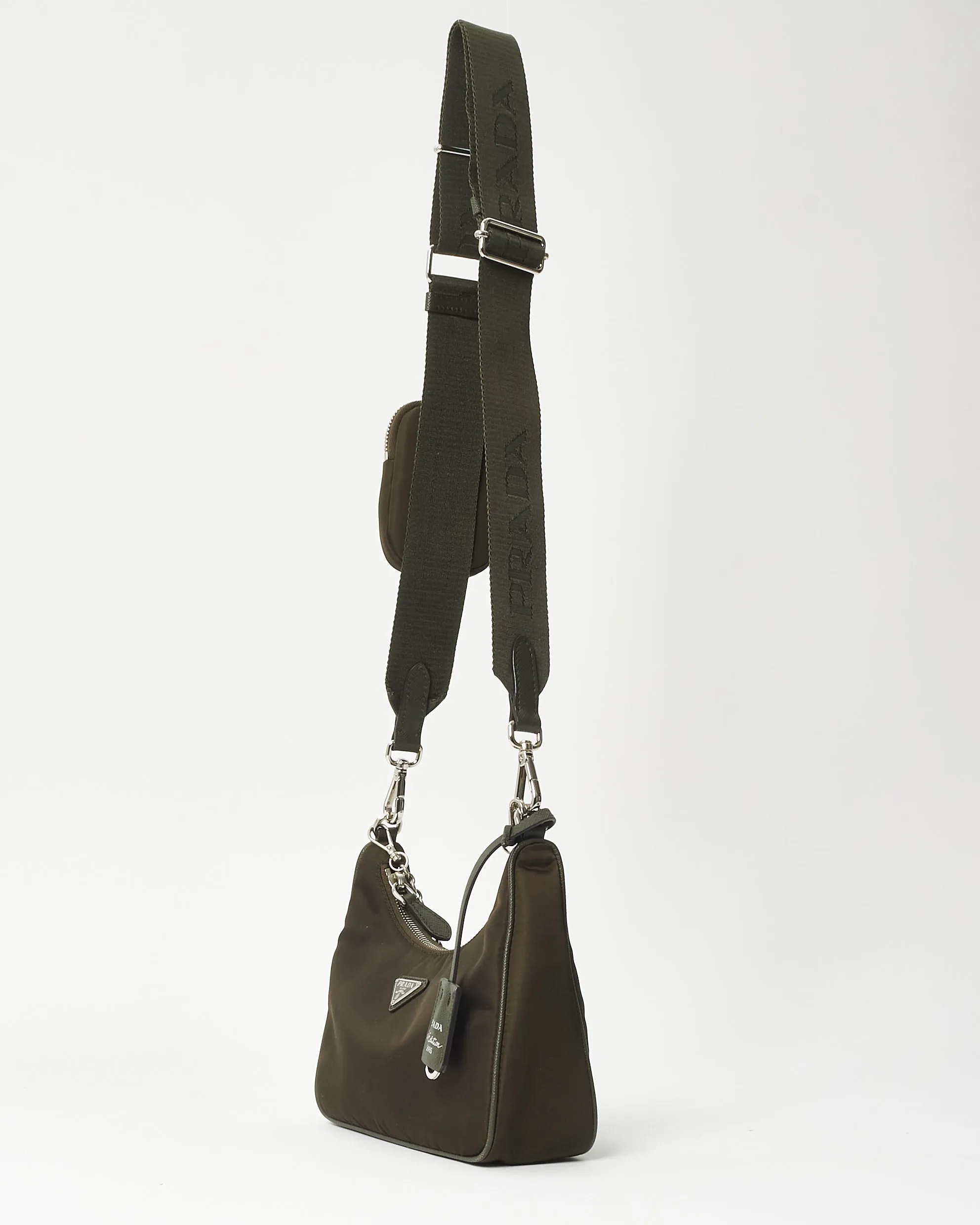 Prada Khaki Green Nylon Re-Edition 2005 Crossbody Bag