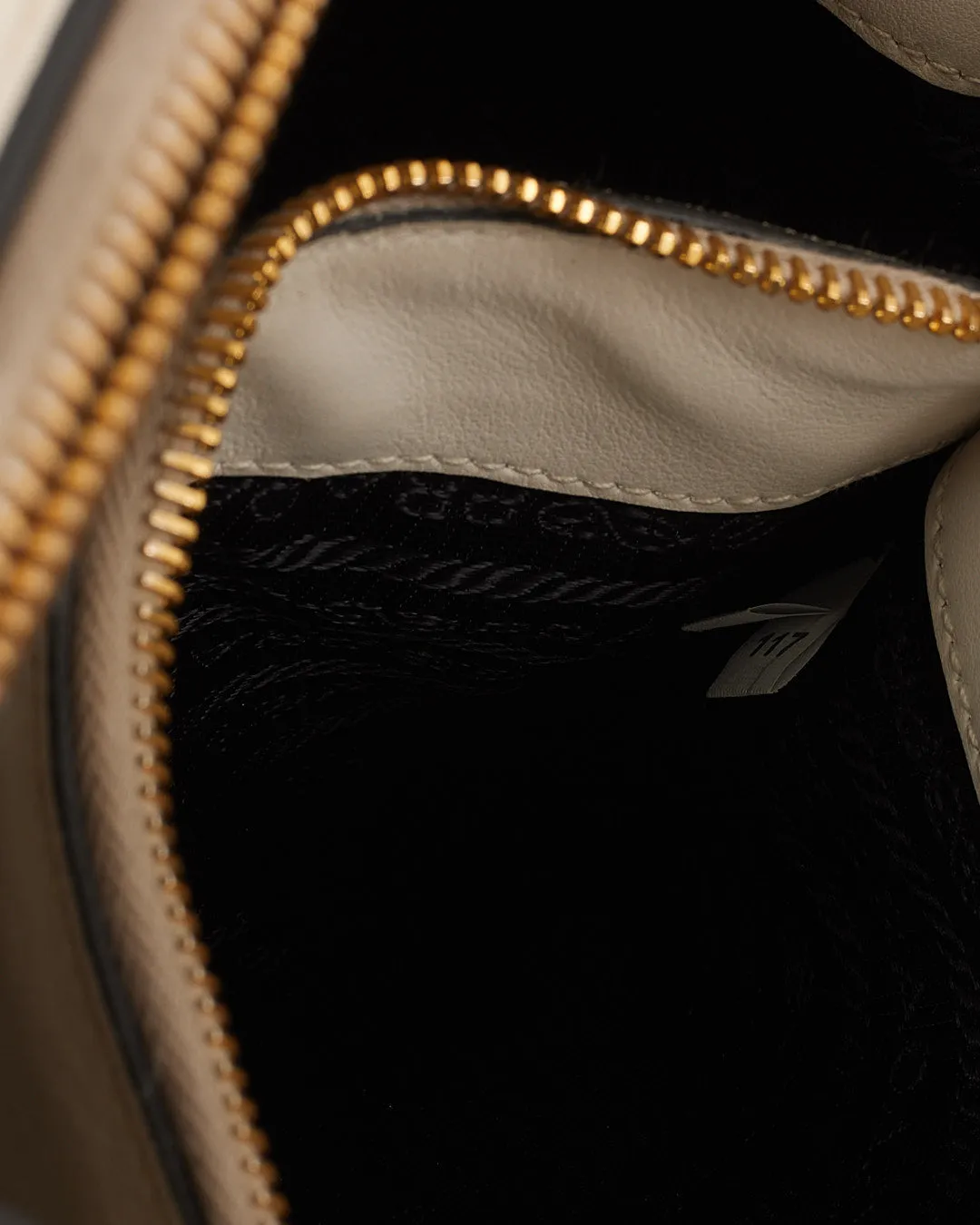 Prada Off White Saffiano & City Calf Esplanade Crossbody Bag