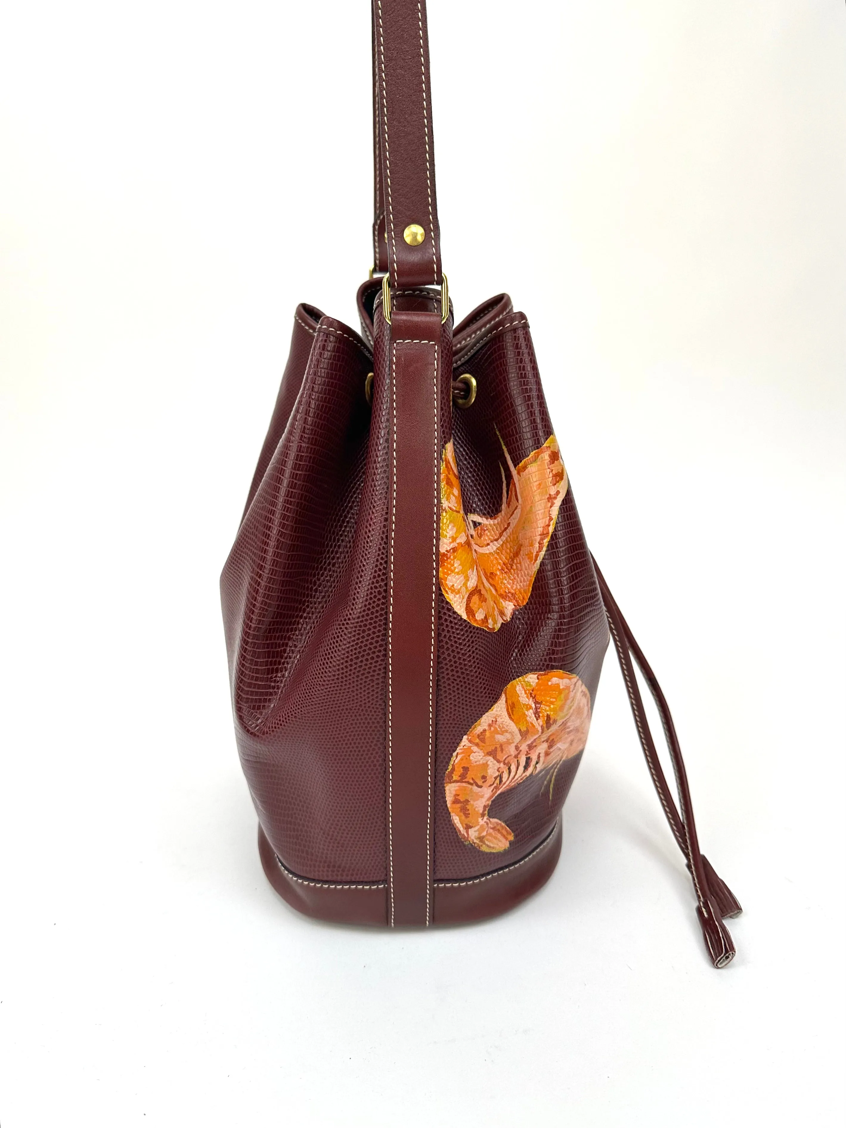 Prawn Cocktail Hand Painted Bucket Bag