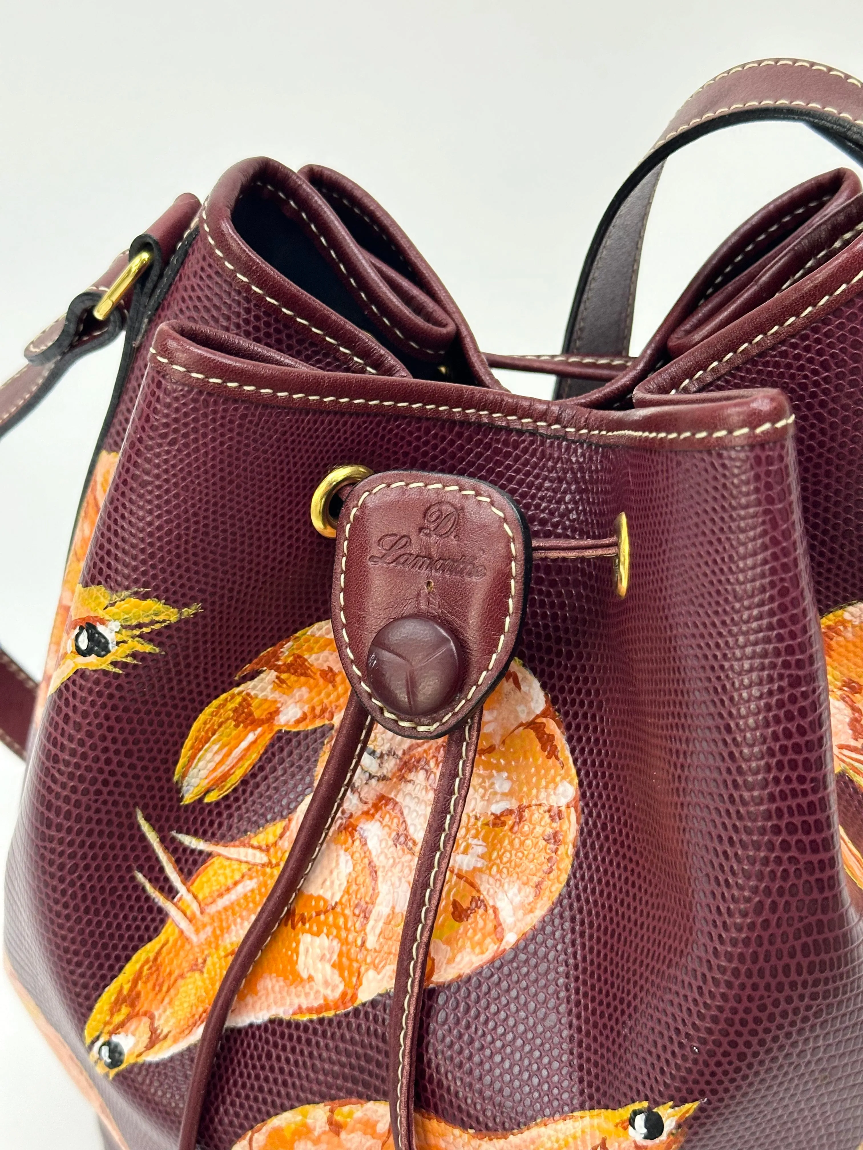 Prawn Cocktail Hand Painted Bucket Bag