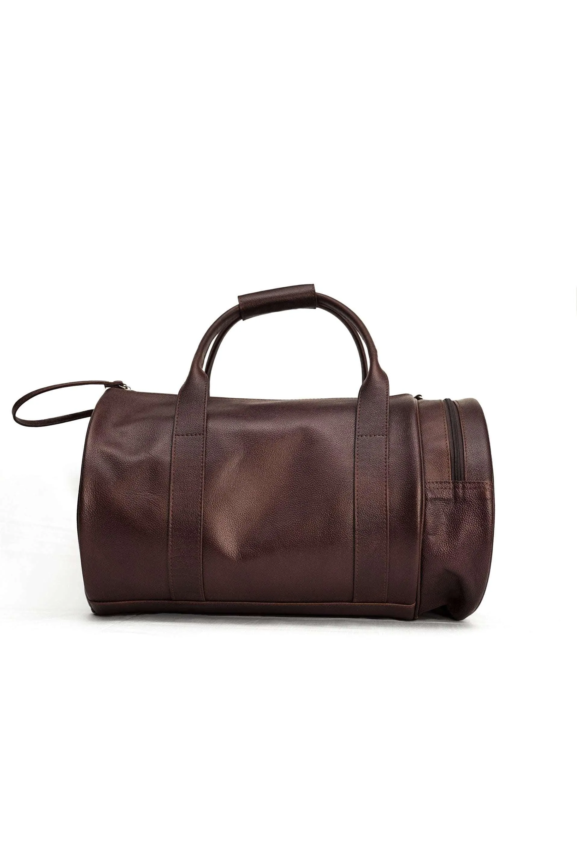 Premium Leather Weekender Duffel Bag for Men & Women – Durable Cowhide, Strap, Padded Interior, Classic Travel Luggage