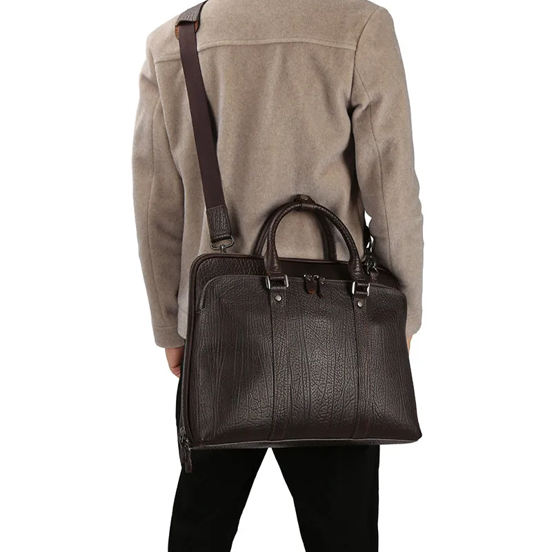 Premium Vintage Leather Waterproof Laptop Briefcase