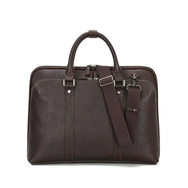 Premium Vintage Leather Waterproof Laptop Briefcase