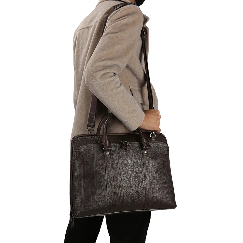 Premium Vintage Leather Waterproof Laptop Briefcase