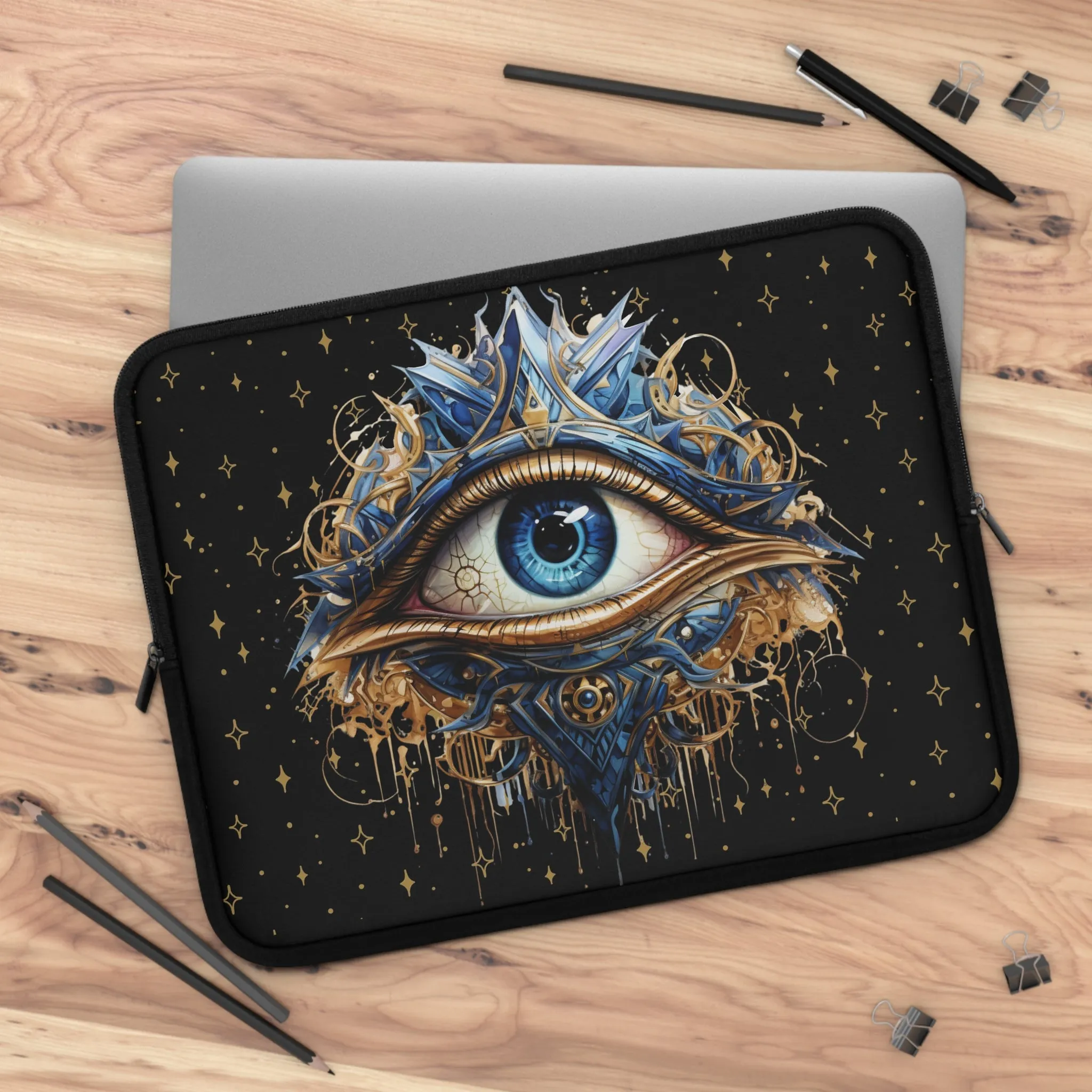Psychic Eye Laptop Case, laptop sleeve, Pagan Wiccan ipad tablet padded cover travel case