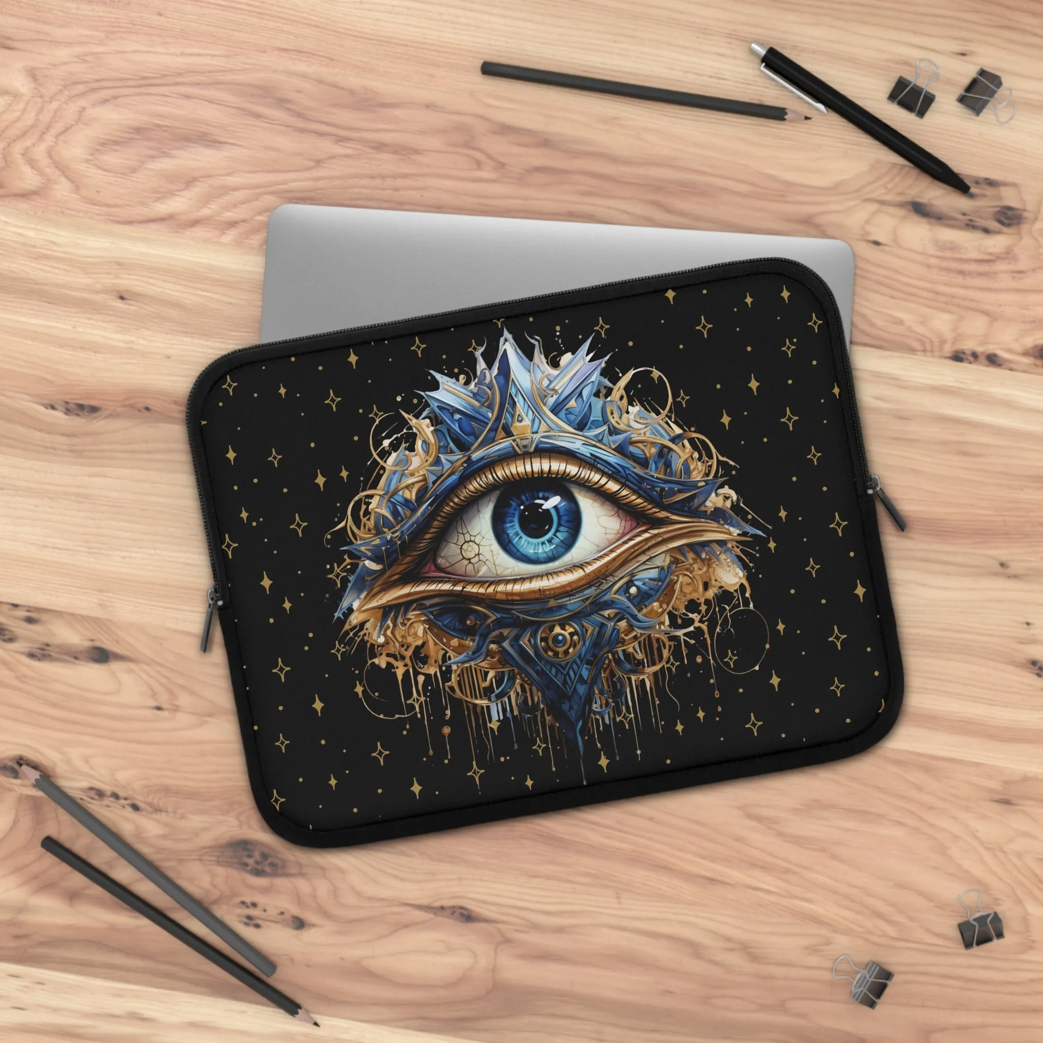 Psychic Eye Laptop Case, laptop sleeve, Pagan Wiccan ipad tablet padded cover travel case
