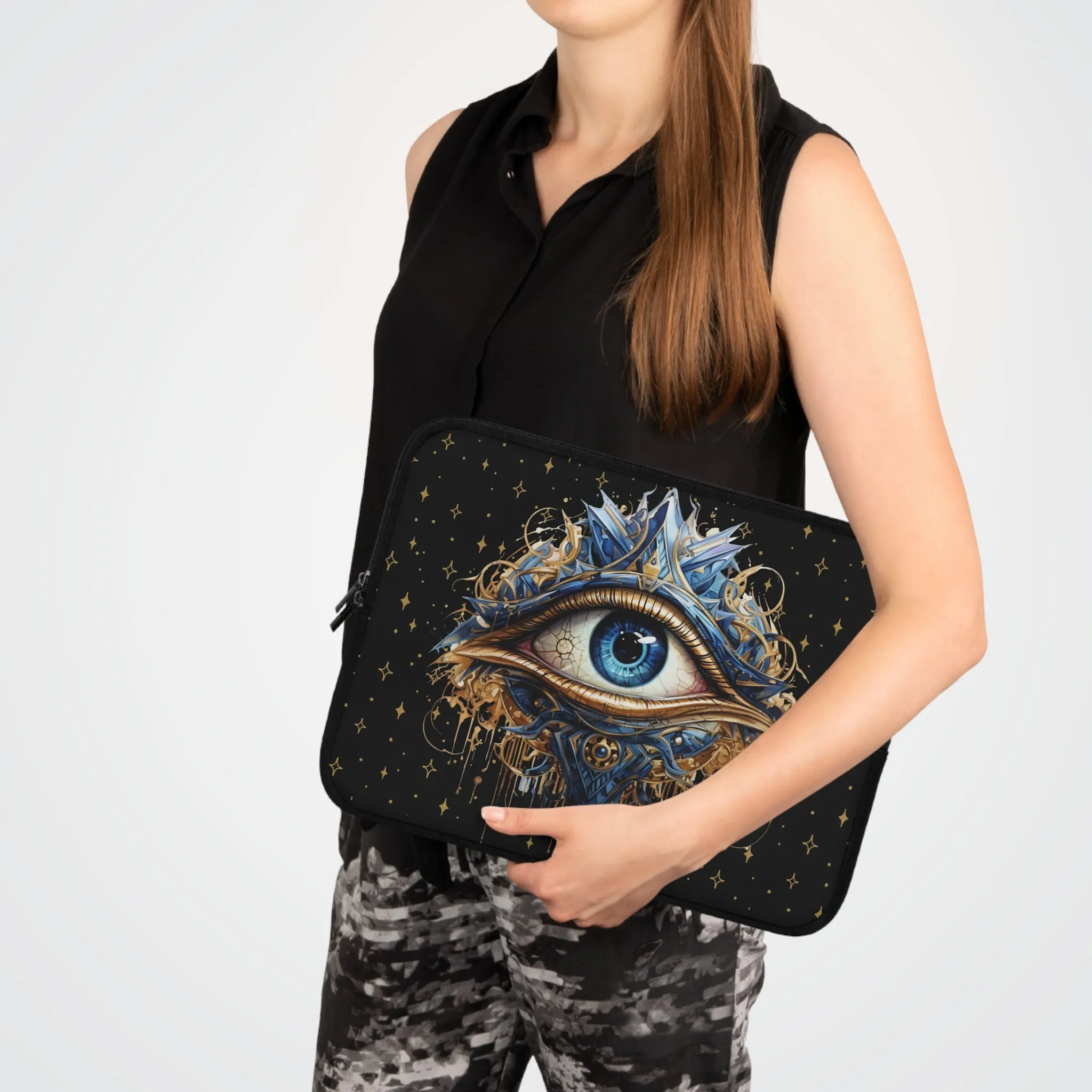Psychic Eye Laptop Case, laptop sleeve, Pagan Wiccan ipad tablet padded cover travel case