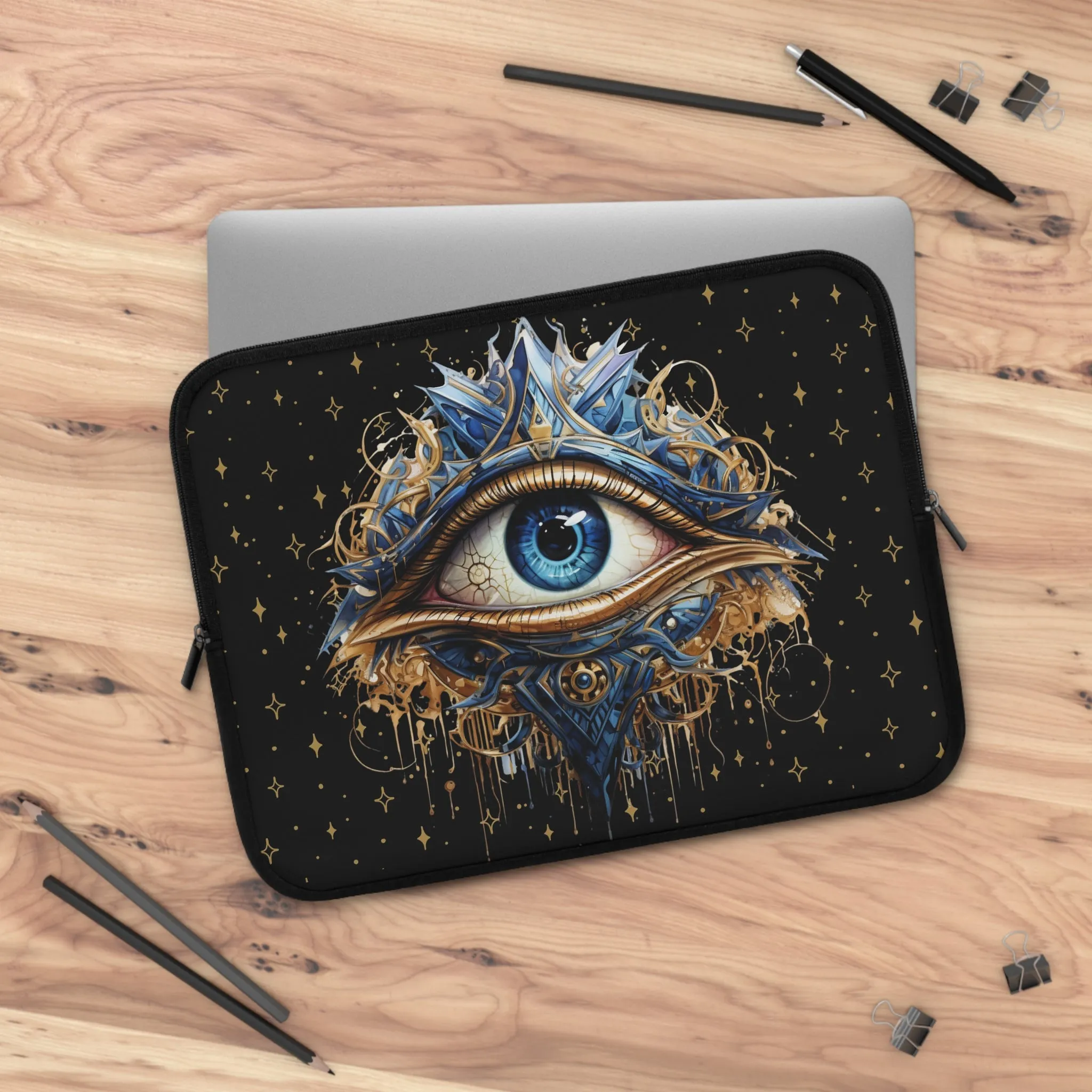 Psychic Eye Laptop Case, laptop sleeve, Pagan Wiccan ipad tablet padded cover travel case