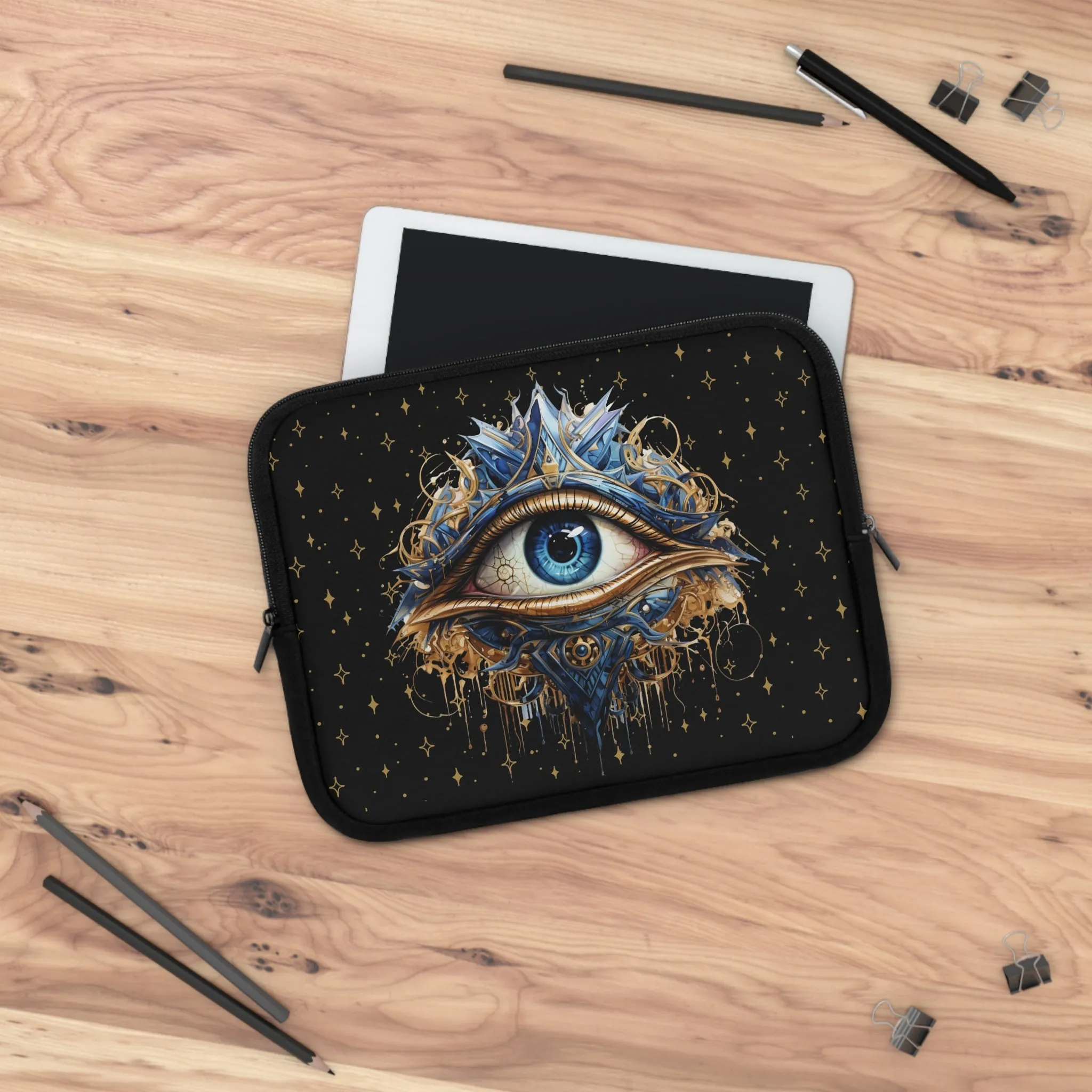 Psychic Eye Laptop Case, laptop sleeve, Pagan Wiccan ipad tablet padded cover travel case