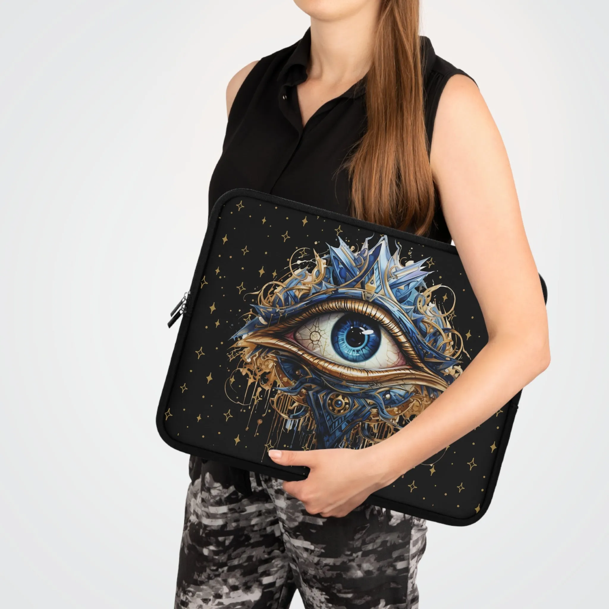 Psychic Eye Laptop Case, laptop sleeve, Pagan Wiccan ipad tablet padded cover travel case