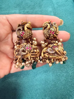 Pure 925 Nakshi Kundan Earrings