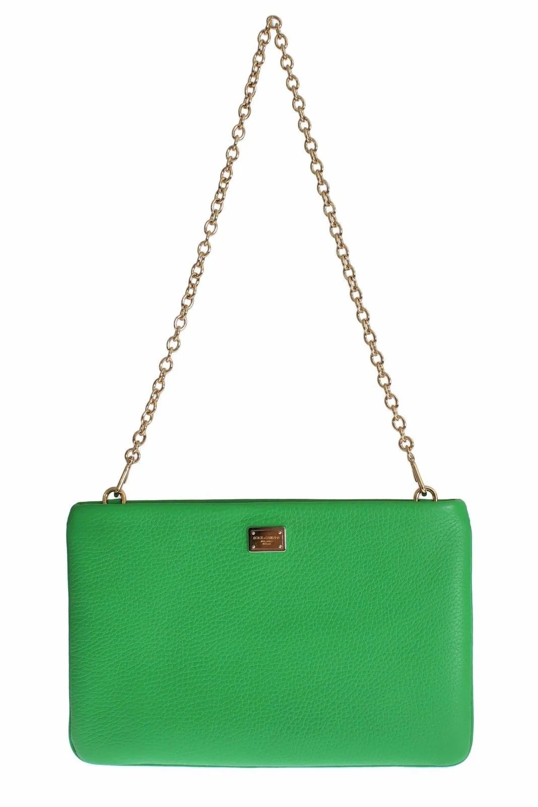Purse Green Leather Heart Crystal Clutch