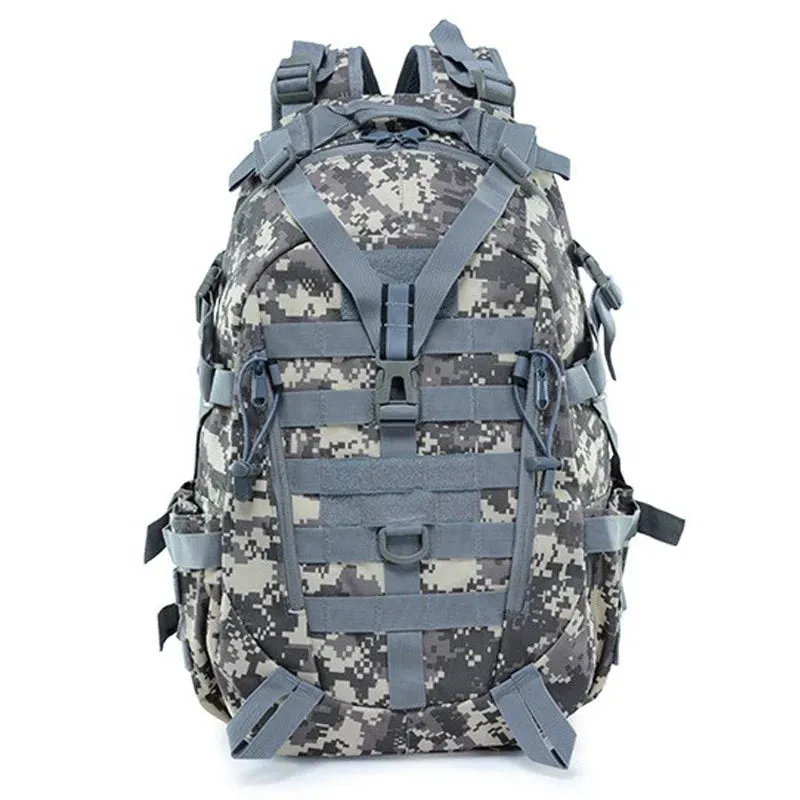 QT&QY 40L Tactical Backpack for Men Camping Hiking Backpacks Reflective Outdoor Travel Bags Survival Molle Climbing Rucksack Bag