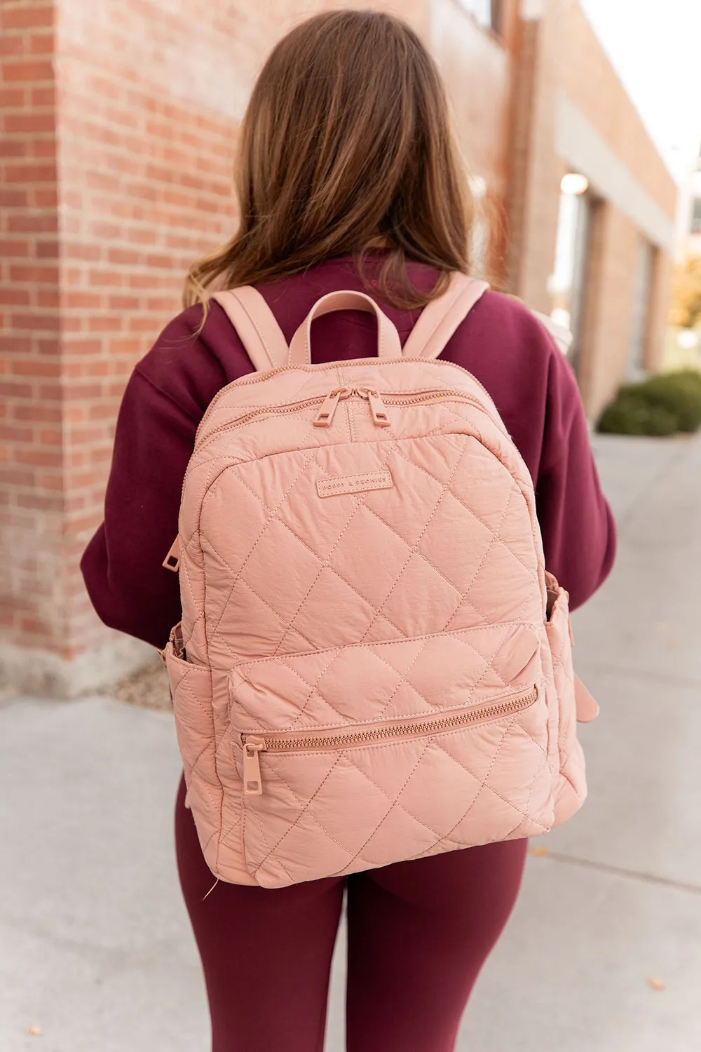 Quilted Brooklyn Backpack blush