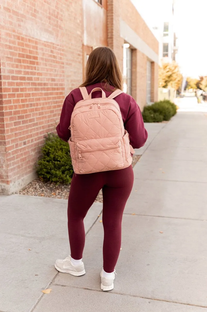 Quilted Brooklyn Backpack blush