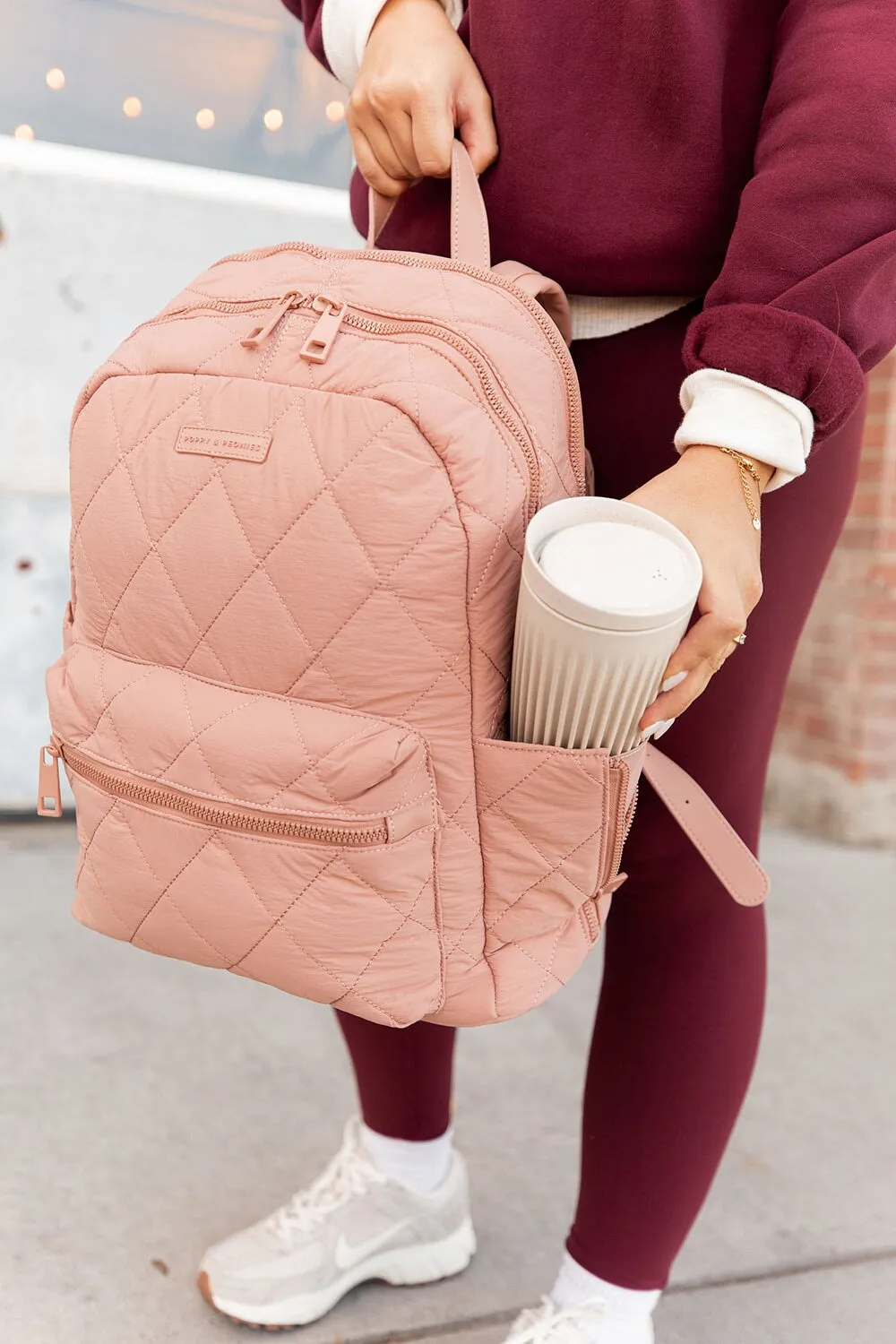 Quilted Brooklyn Backpack blush