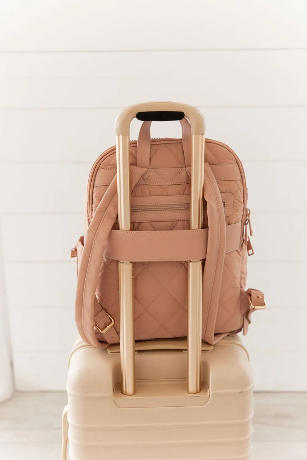 Quilted Brooklyn Backpack blush