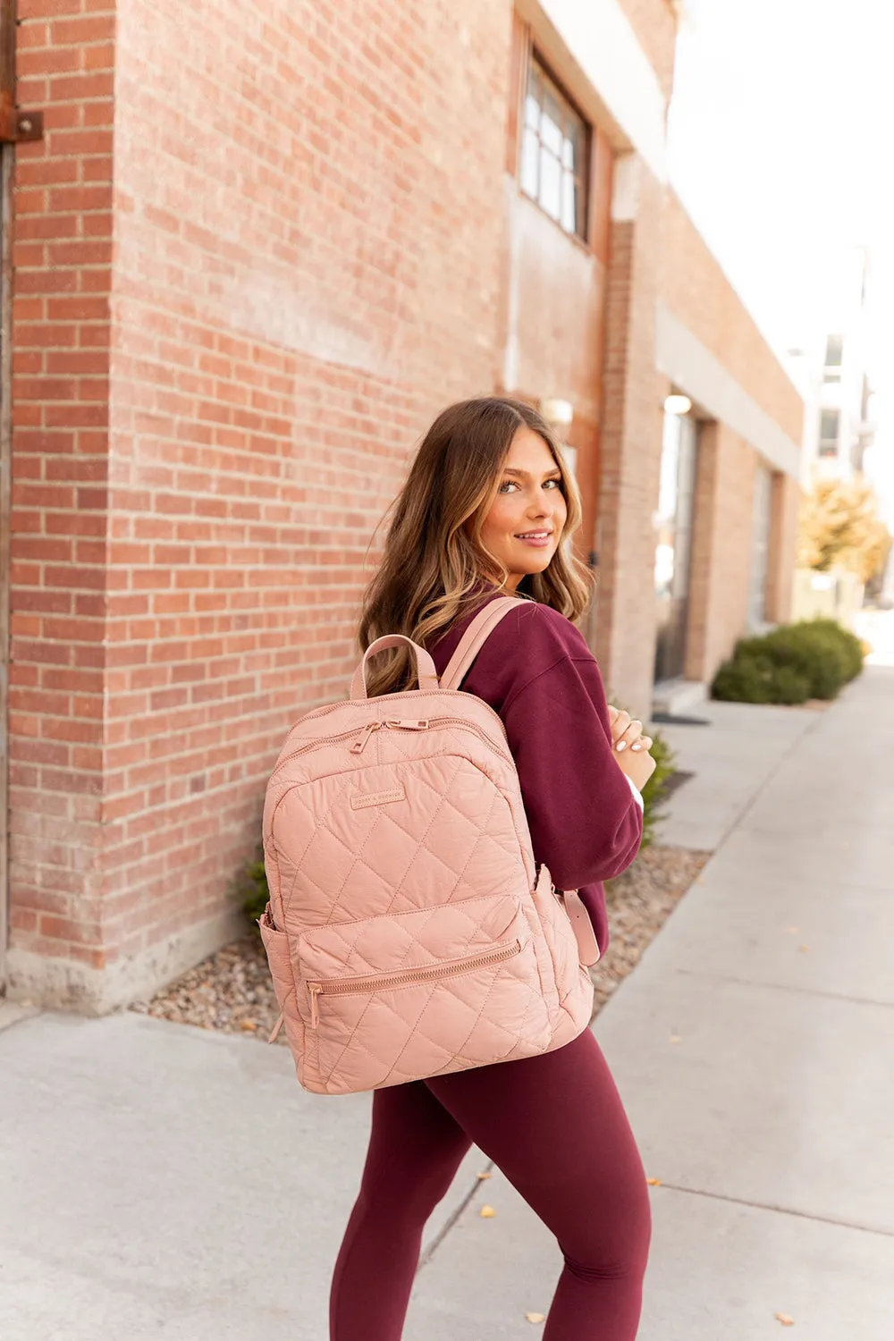 Quilted Brooklyn Backpack blush