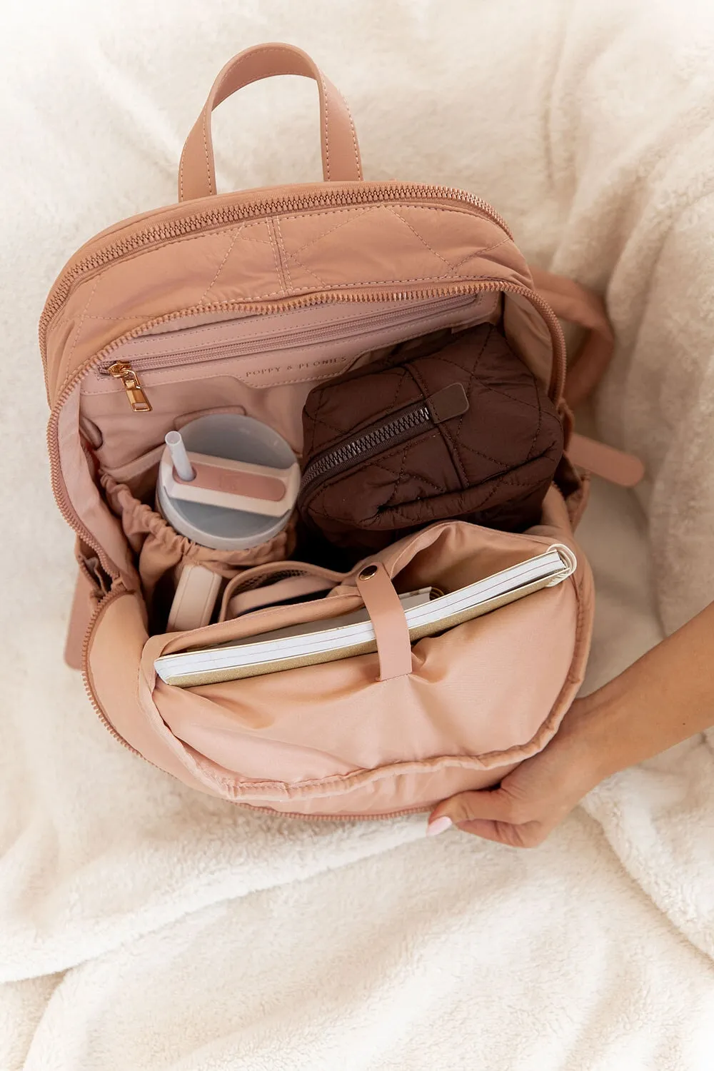 Quilted Brooklyn Backpack blush
