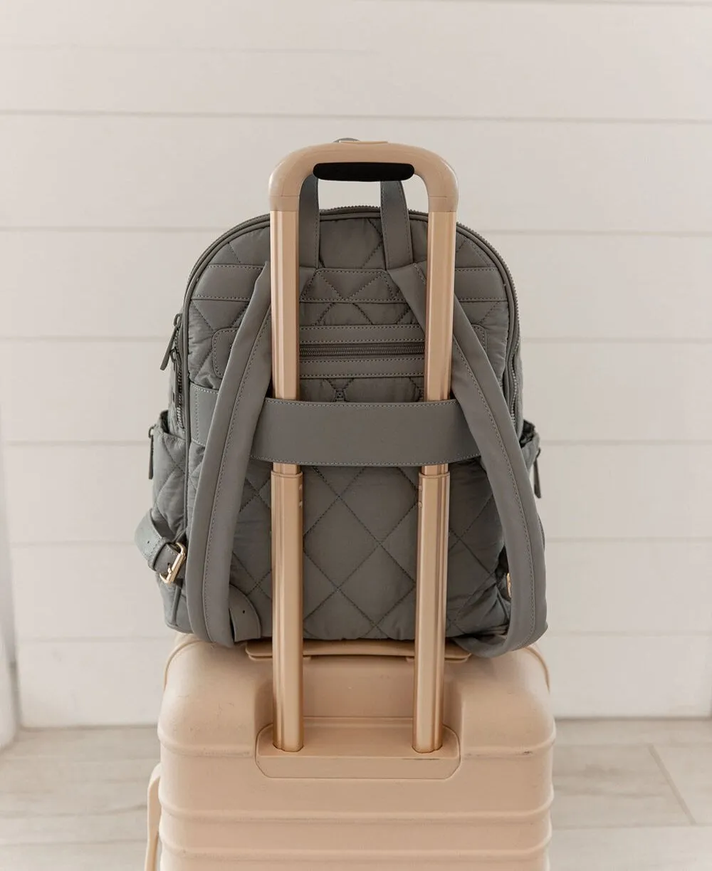 Quilted Brooklyn Backpack grey