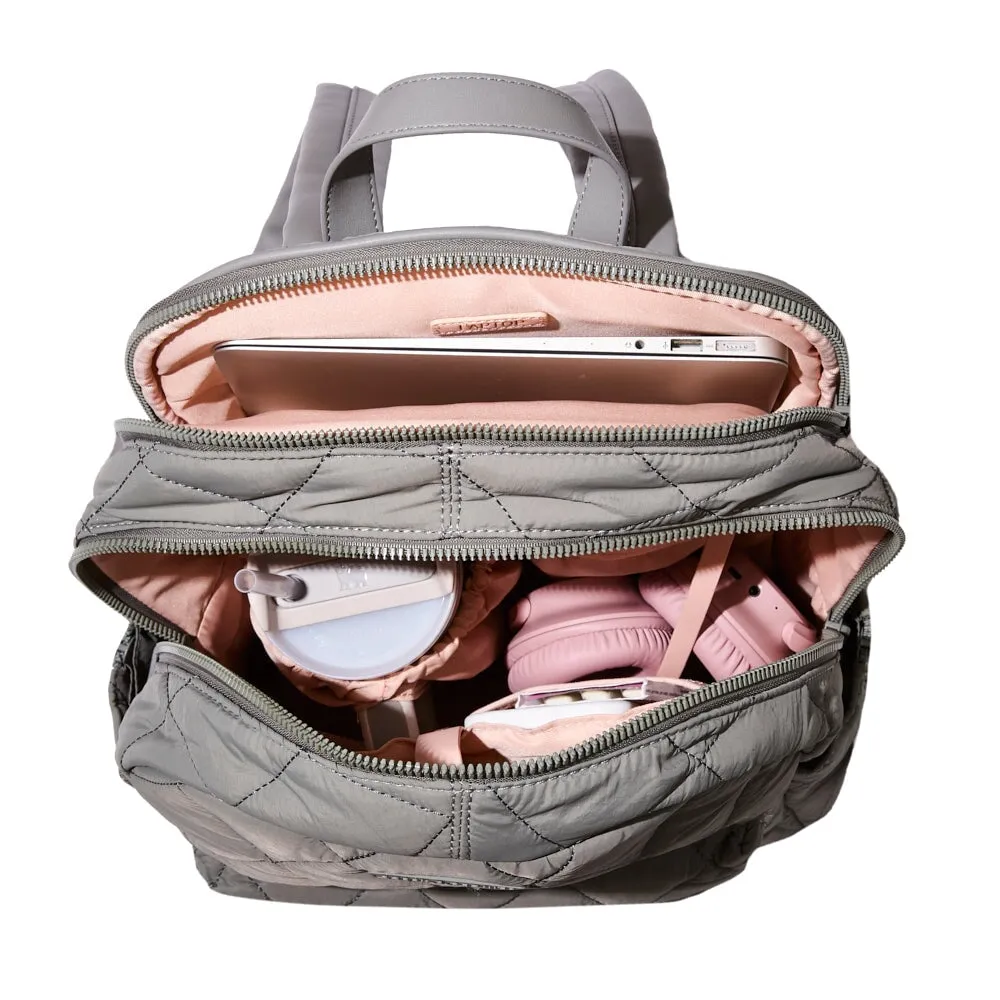 Quilted Brooklyn Backpack grey