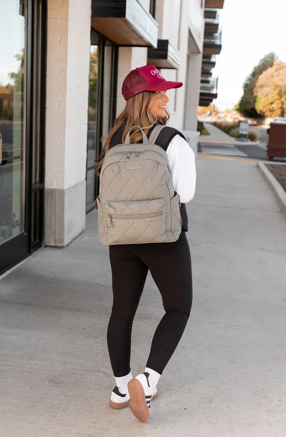 Quilted Brooklyn Backpack grey