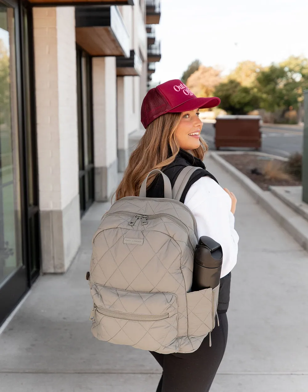 Quilted Brooklyn Backpack grey