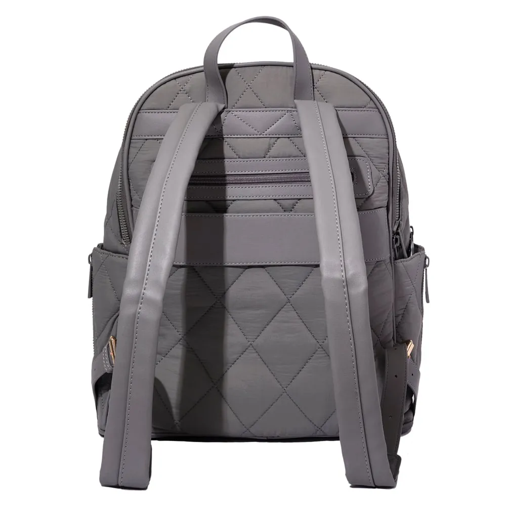 Quilted Brooklyn Backpack grey