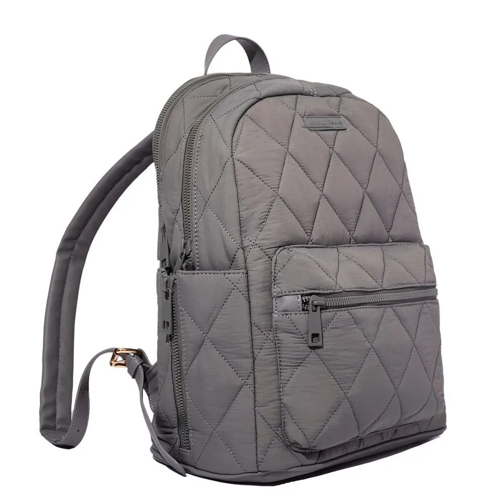 Quilted Brooklyn Backpack grey