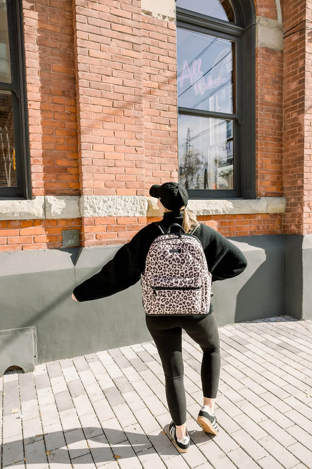Quilted Brooklyn Backpack leopard