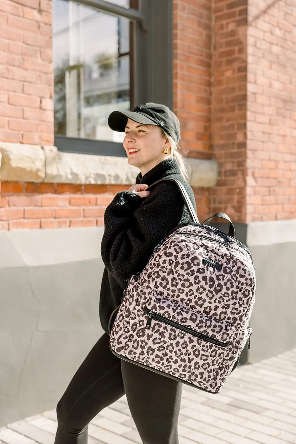 Quilted Brooklyn Backpack leopard