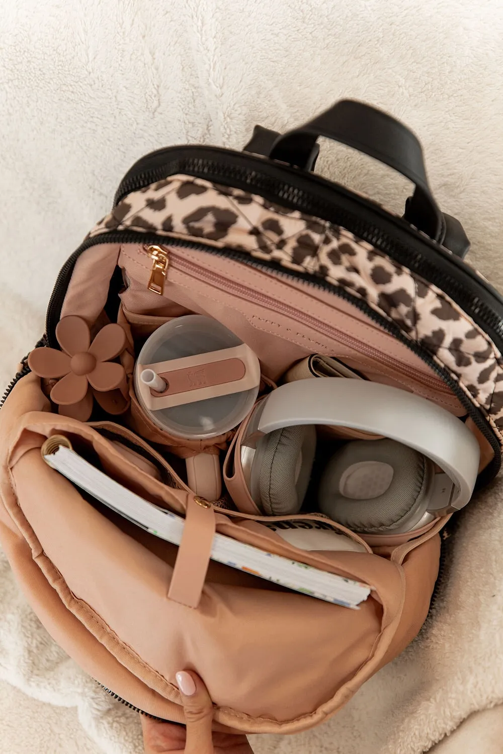 Quilted Brooklyn Backpack leopard