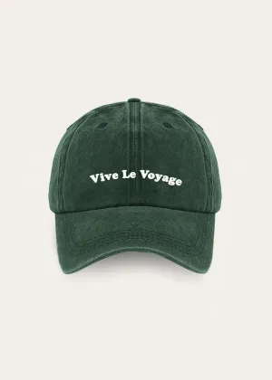 "Vive Le Voyage" Cap – Vintage Green