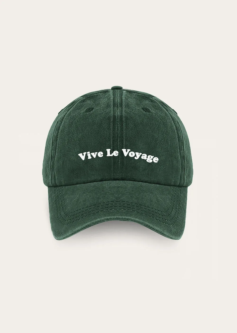 "Vive Le Voyage" Cap – Vintage Green