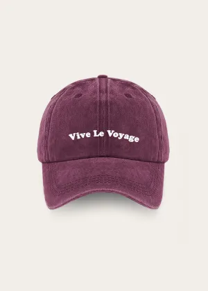 "Vive Le Voyage" Cap – Vintage Red