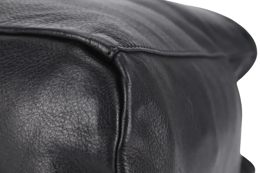 RABEANCO SHOULDER BAG BLACK LEATHER GOLD HARDWARE WITH DUST COVER