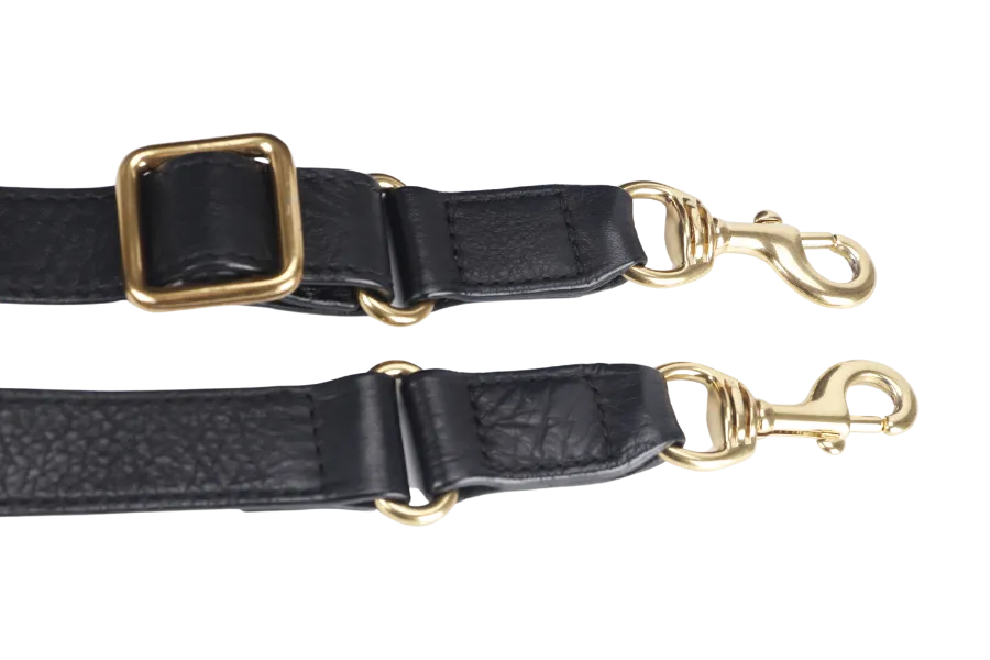 RABEANCO SHOULDER BAG BLACK LEATHER GOLD HARDWARE WITH DUST COVER