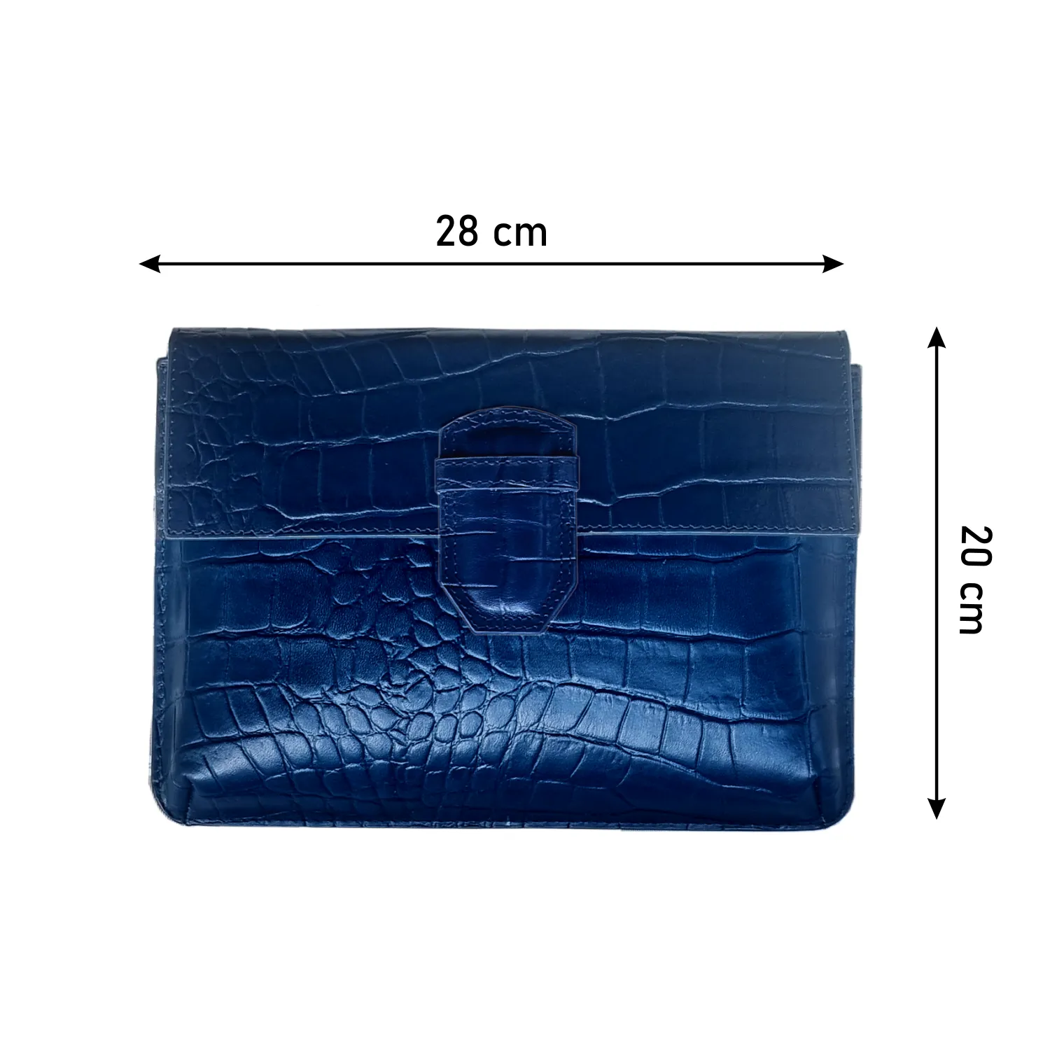 Reclaimed Leather Pouch - Storm Sky Blue