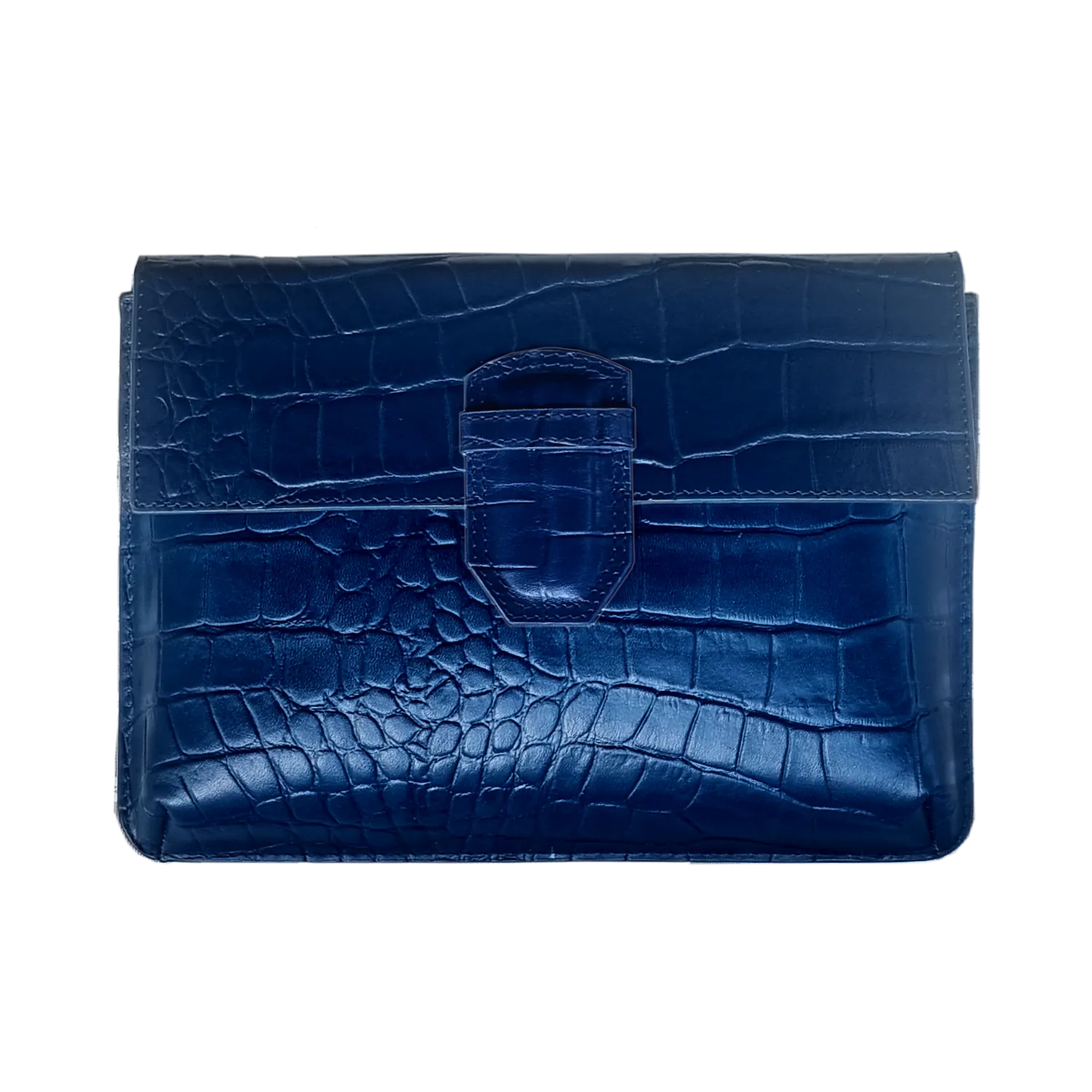 Reclaimed Leather Pouch - Storm Sky Blue