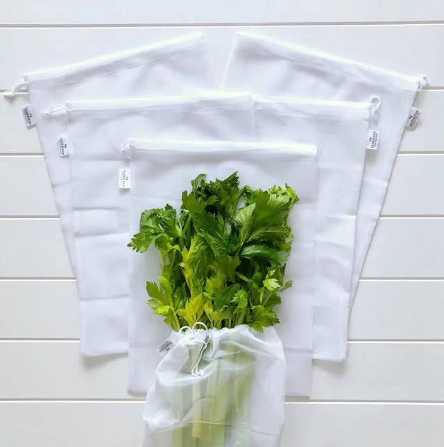 Recycled Reusable Eco Friendly Produce Bags 6 Pack