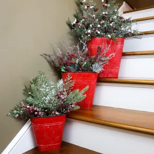 Red Flat Sided Bucket