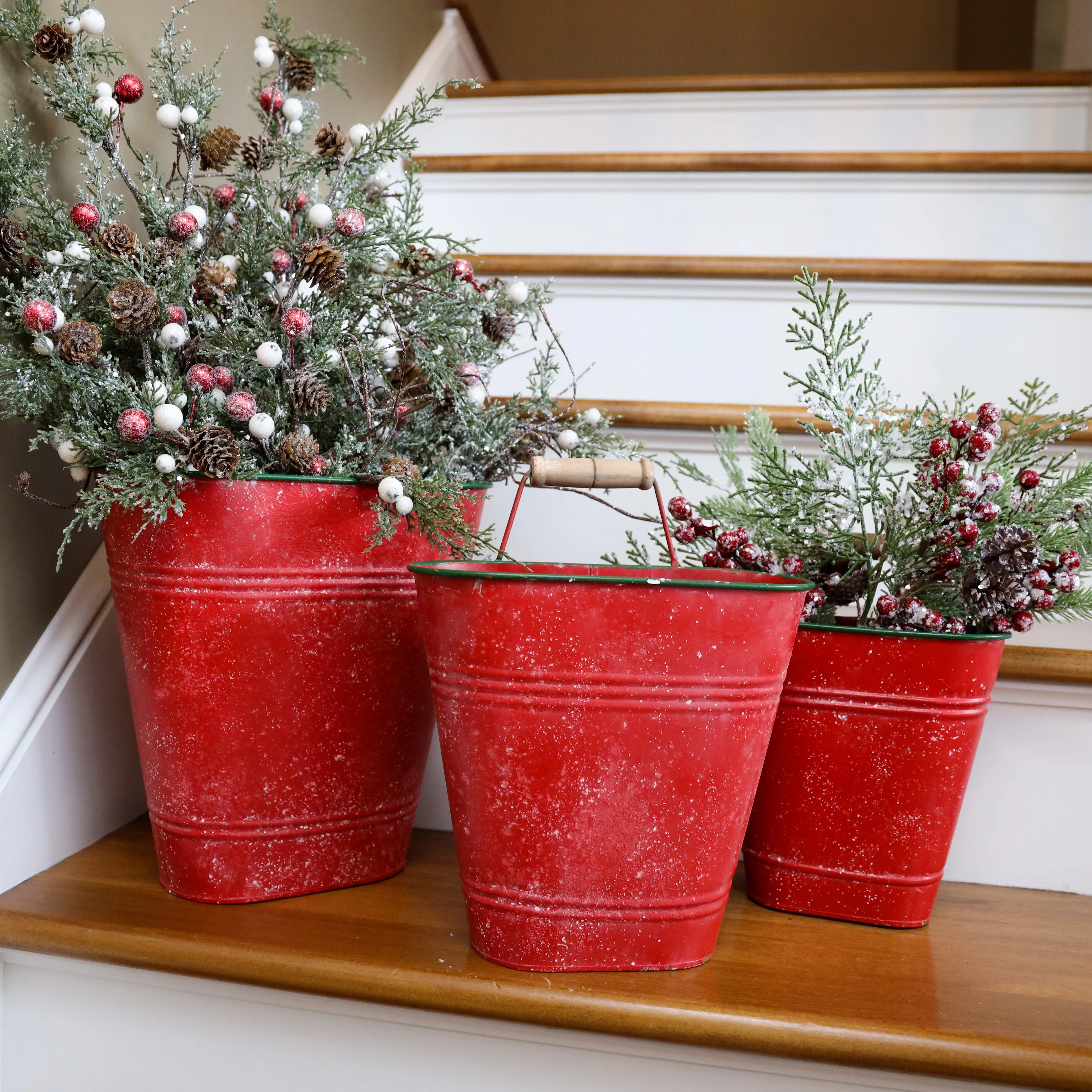 Red Flat Sided Bucket