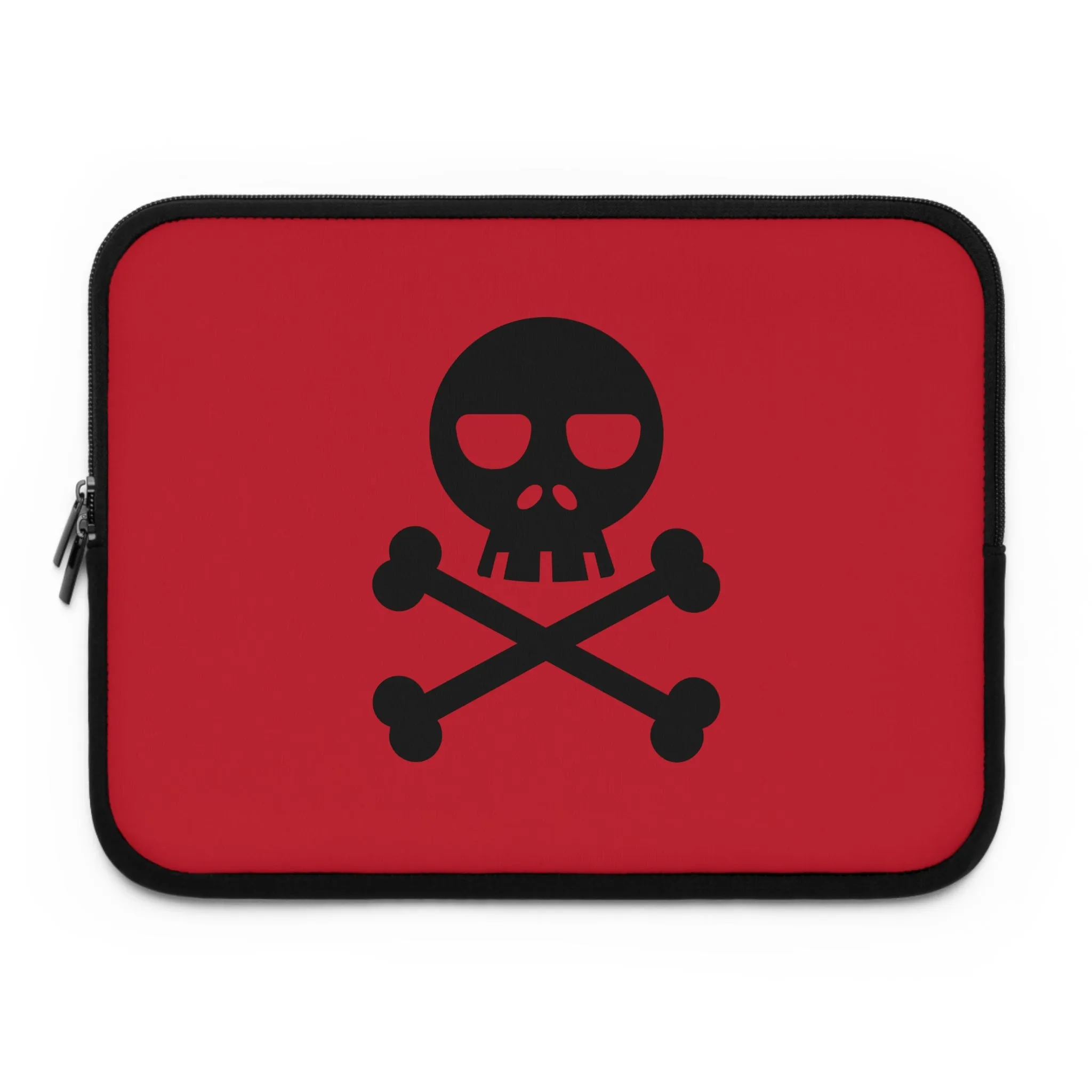 Red Skull and Crossbones Laptop Case, Punk laptop sleeve