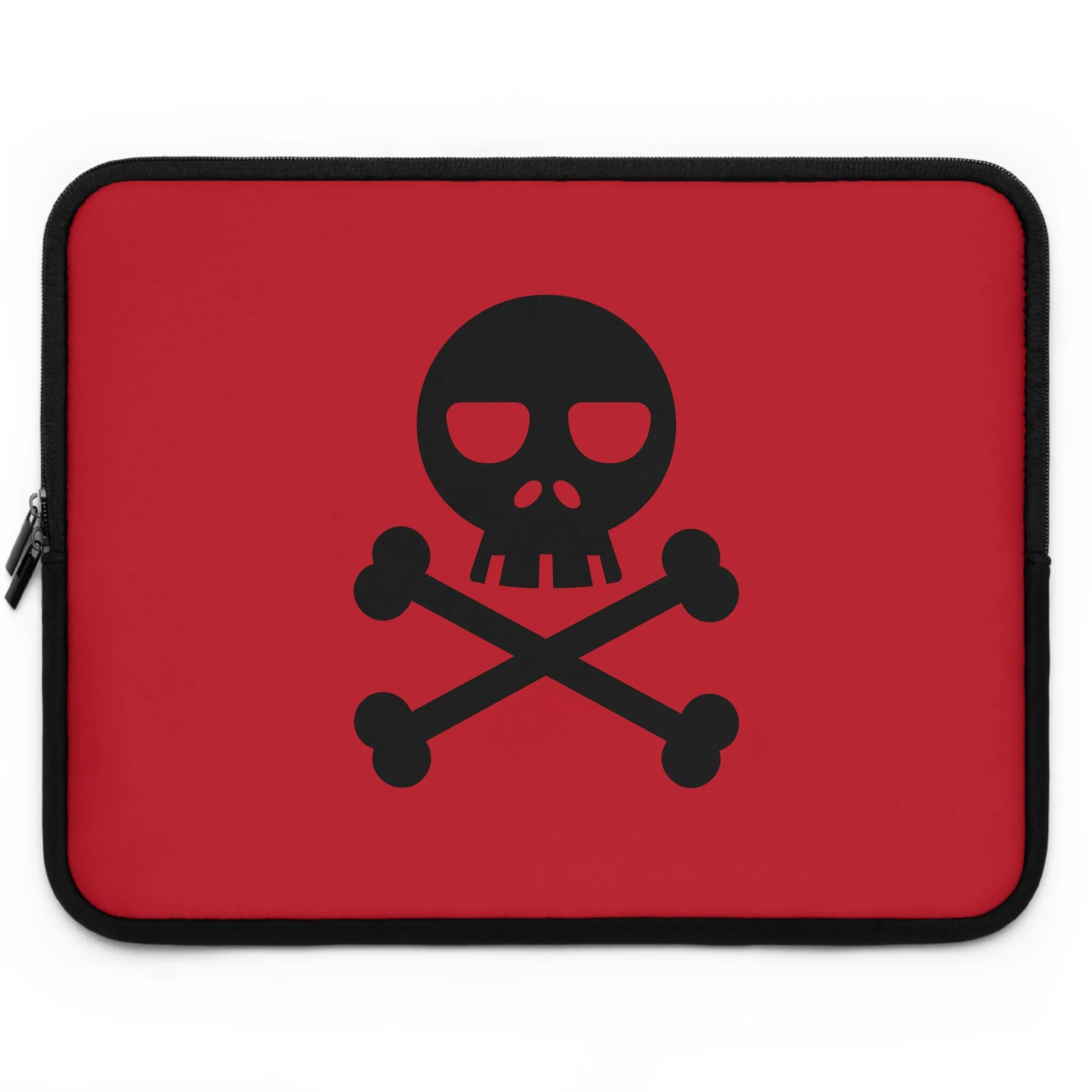 Red Skull and Crossbones Laptop Case, Punk laptop sleeve