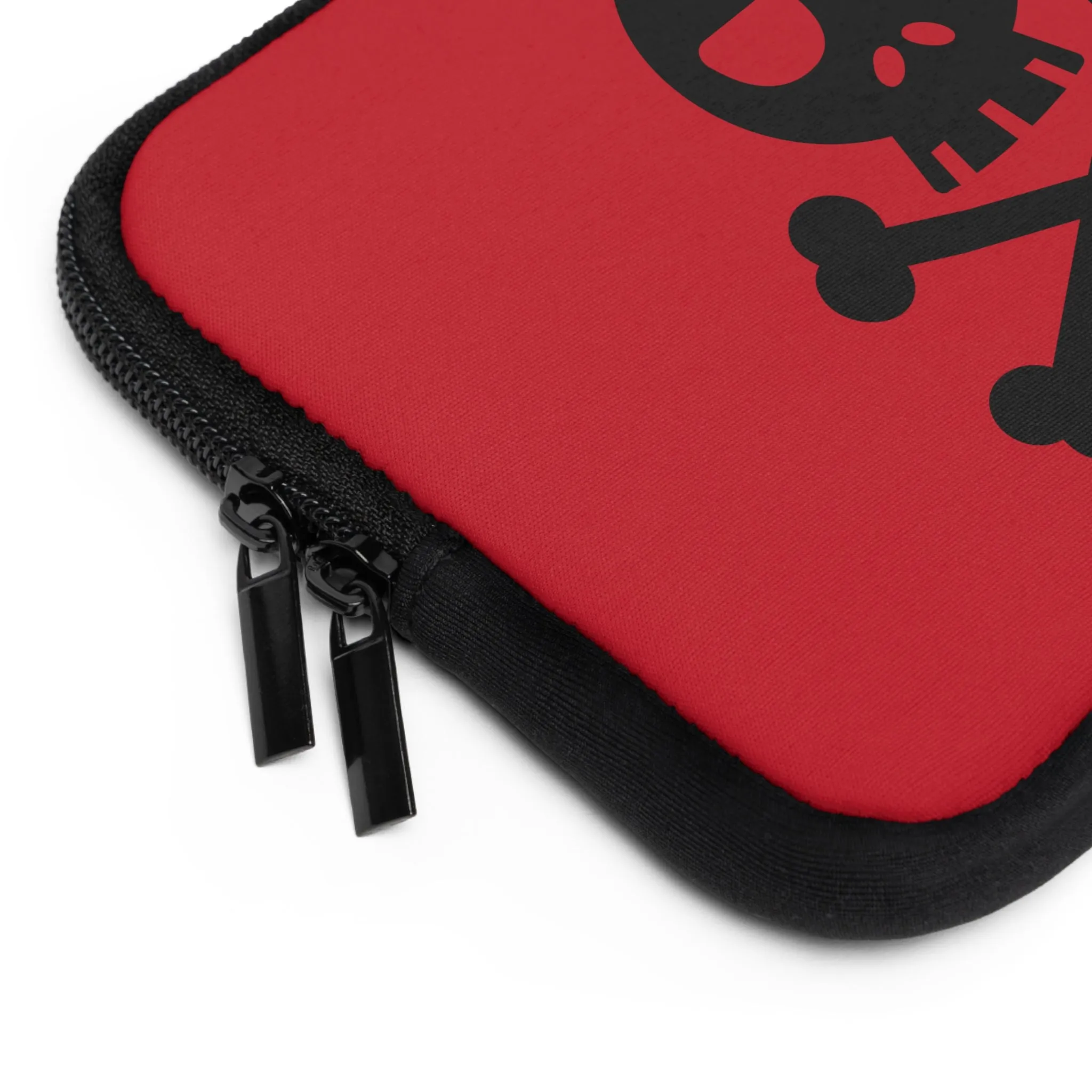 Red Skull and Crossbones Laptop Case, Punk laptop sleeve
