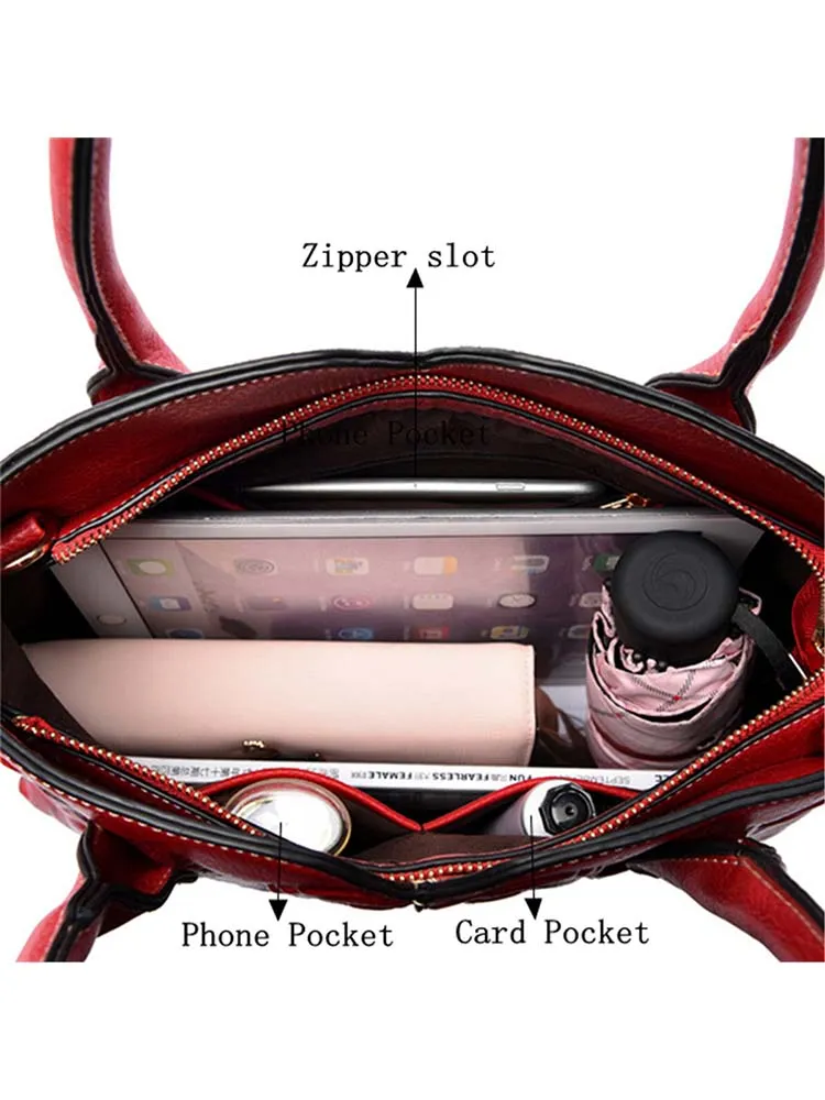 Retro Embossed Handbag Chinese Style Large Capacity Crossbody Bag