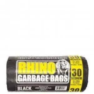 Rhino Garbage Bags Medium (Black) 30s