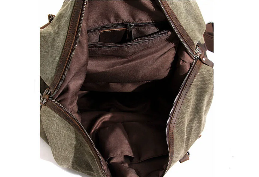 RockCow Canvas Duffle Bag, Mens Travel Bag, Gym Bags for Men