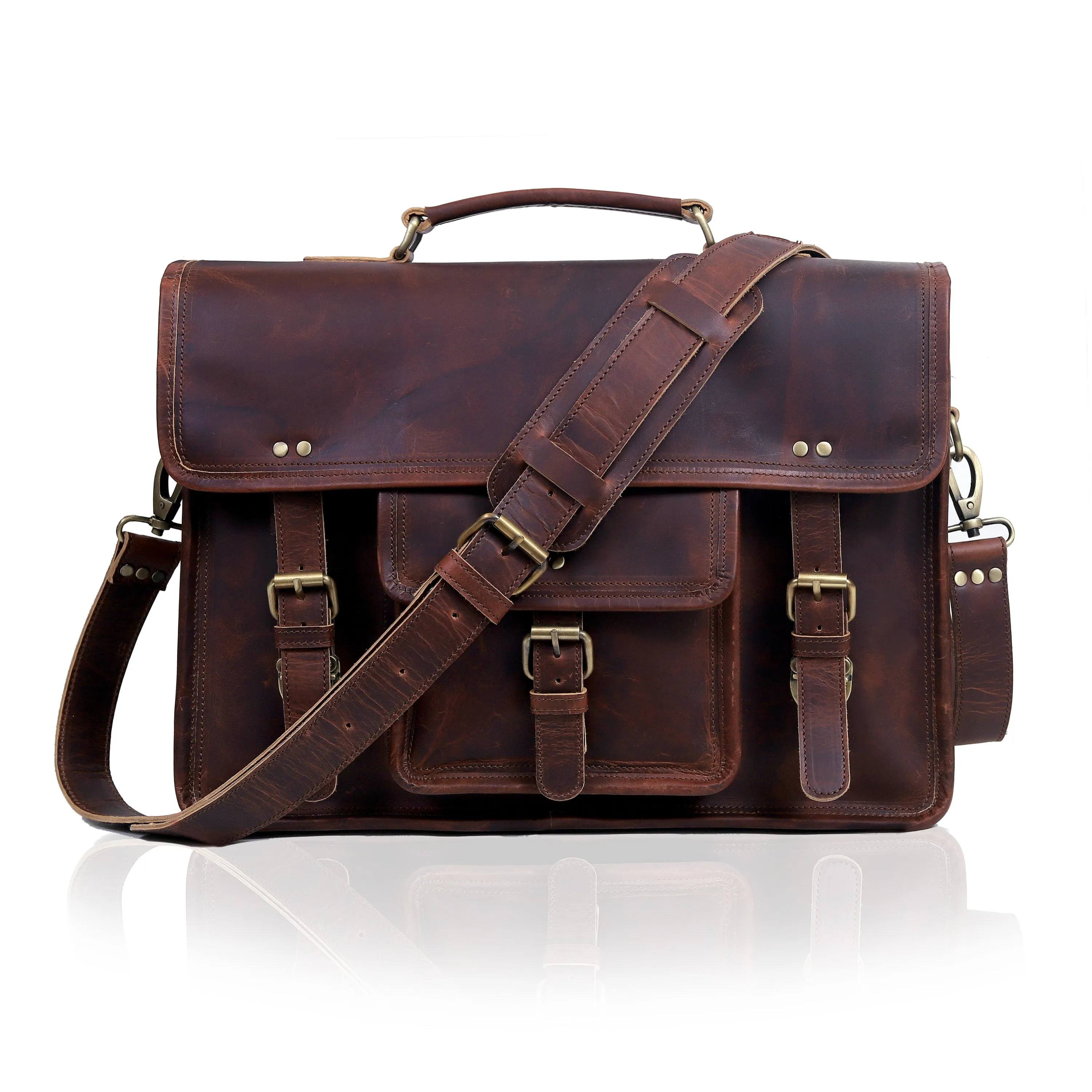 Roosevelt Buffalo Leather Messenger Bag